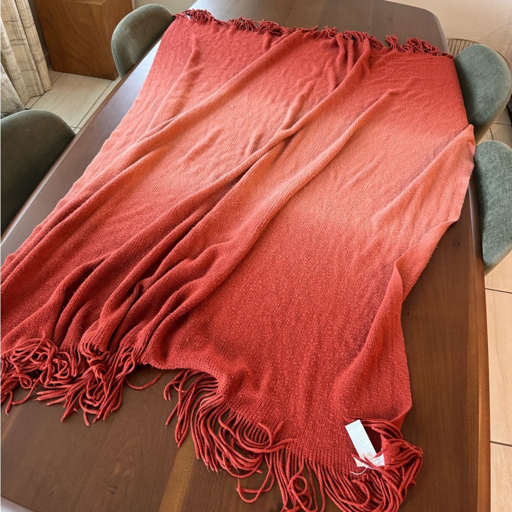 West Elm throw blanket - ombré deep coral blush